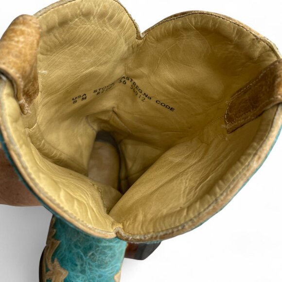 Corral Women's Leather Turquoise Tan Snip Toe Cowgirl Western Cowboy Boots 8 M - Picture 11 of 14
